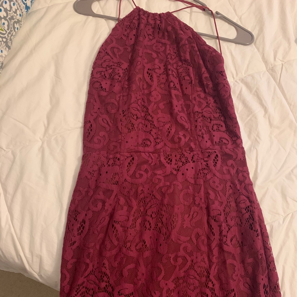 Tobi Maroon Lace Dress